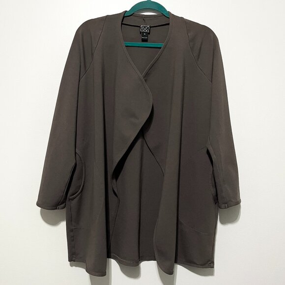 Clara Sun Woo Womens Open Ponte Cardigan M Lagenlook Lagom Capsule Layers Artsy - Picture 1 of 7